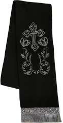 Закладка "Крест с узором" черная 