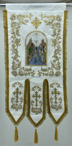 Хоругви, пара, вишивка "Градієнт" (Хрещення Господнє та Різдво Христове)