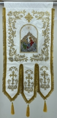 Хоругви, пара, вишивка &quot;Градієнт&quot; (Хрещення Господнє та Різдво Христове)