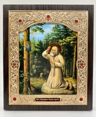 Ікона прп. Серафим Саровськийм (на камені) 15х18