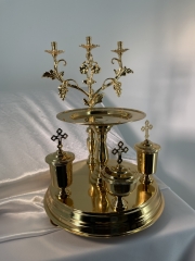 Літейне блюдо, позолота, діаметер 31см, висота 43см