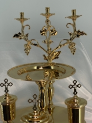 Літейне блюдо, позолота, діаметер 31см, висота 43см