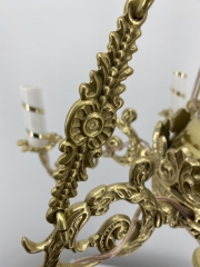 Панікадило 6св. мале, польськ. крон. хрест сяйво. цеп лат. 4 лан. дов. 86см шир. 65см (тарілк. 15см)