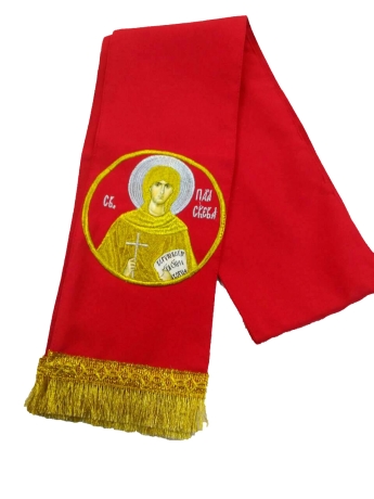 Закладка с иконой вмц. Параскевы красная