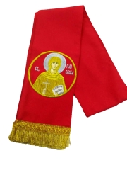 Закладка с иконой вмц. Параскевы красная