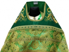 Облачення священника комбіноване з парчі &quot;Пасхальний хрест&quot;, з вишитим опліччям, вишивка &quot;Новий візерунок&quot;