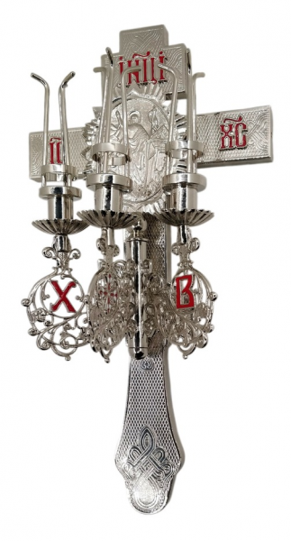 Трисвечник пасхальный с иконой