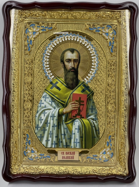 Ікона св. Василій Великий 61х82см блак. емал.