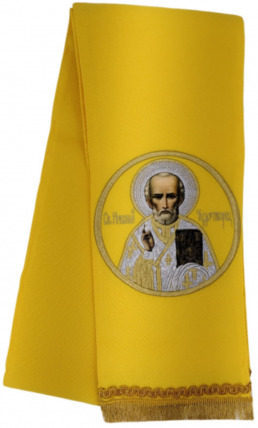 Закладка с иконой Св. Николая желтая