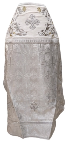 Облачення священника комбіноване з парчі "Покровський хрест", з вишитим опліччям, візерунок "Троянда"