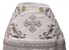 Облачення священника комбіноване з парчі &quot;Покровський хрест&quot;, з вишитим опліччям, візерунок &quot;Троянда&quot;