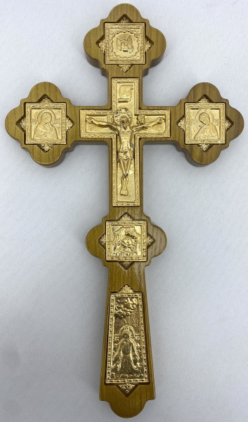 Хрест напрестольний №6, дерево + зол. 31,5х18