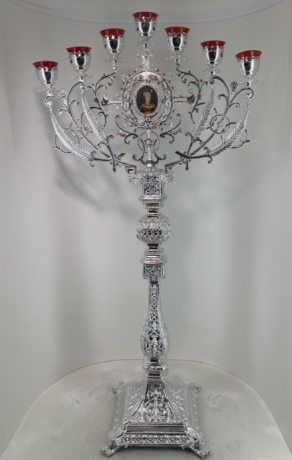 Семисвічник запрестольний, литий, алюміній 194х93см №11 - 2