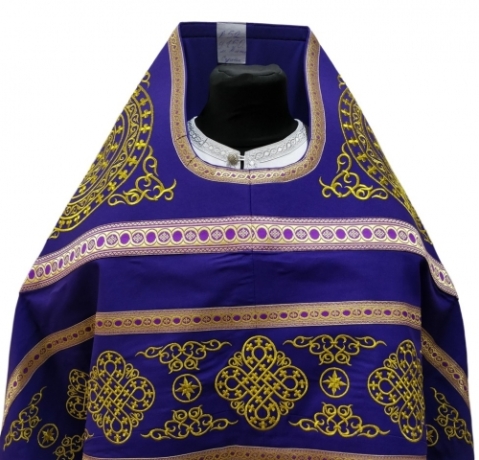 Облачение священника вышитое на габардине, вишивка "Хрест" с пришивним галуном