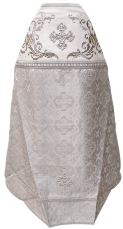 Облачення священника комбіноване, з парчі "Грецький хрест", з вишитим опліччям, вишивка "Новий візерунок"