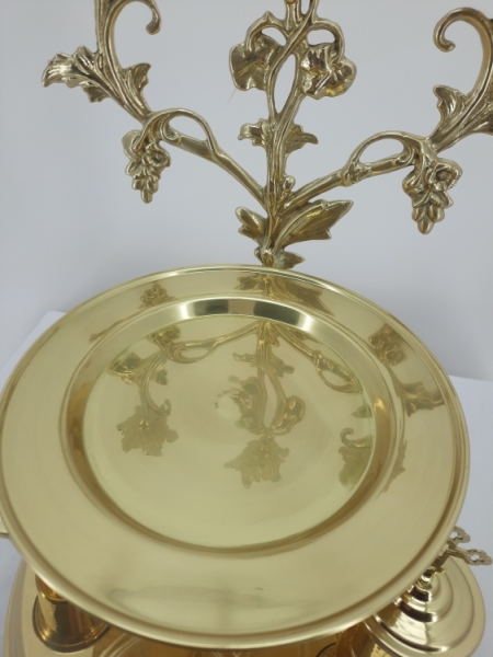 Літейне блюдо, латунне, діаметер 31см, висота 43см №2