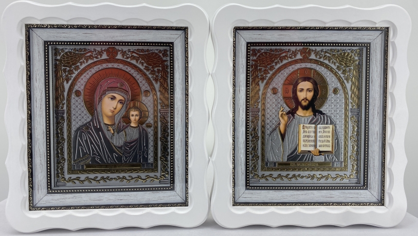 Ікони "Вінчальна пара" ((літ. павлін)) біл. без пат.) 27х24см 