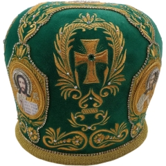 Митра  "Крест у венце"  зеленая