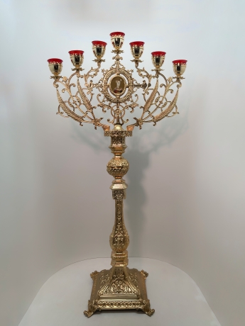 Семисвічник запрестольний, литий, покритий алюміній 194х93см №11 - 3