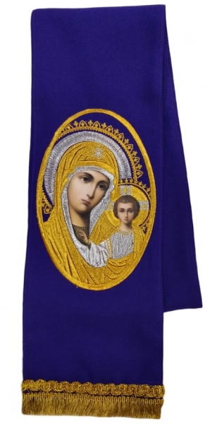 Закладка с иконой Богородицы фиолетовая