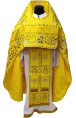 Облачення священника, вишите на габардині, вишивка &quot;Троянда&quot; з вишитим галуном