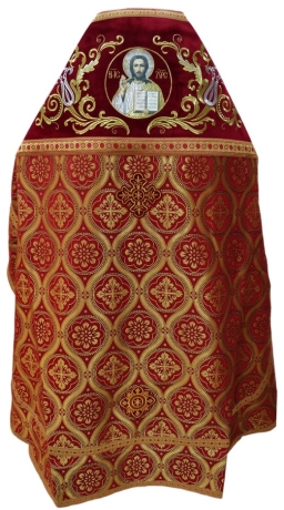 Облачення священника комбіноване з парчі, з вишитим опліччям, Вишивка "Нова вишивка"