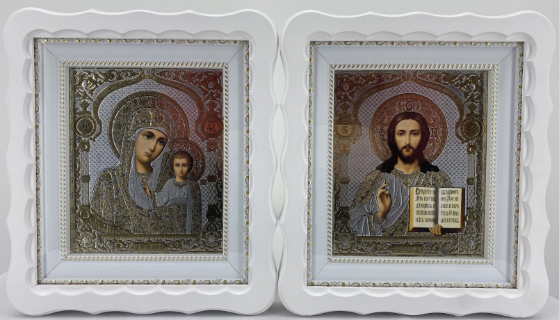 Ікони "Вінчальна пара" ((літ куп. квітка)) біл. без пат.) 27х24см 