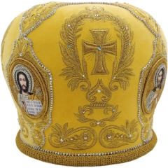 Митра  "Крест у венце"  жёлтая