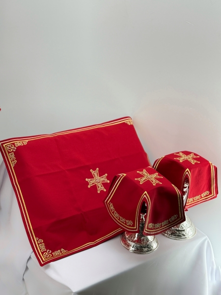 Облачення священника Грецький крій, тканина оксамит, з вишитим галуном, вишивка "Сердечка"