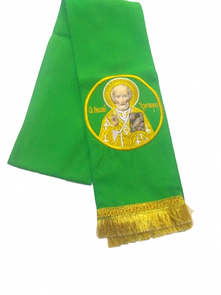 Закладка с иконой Св. Николая зеленая