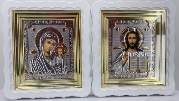 Ікони "Вінчальна пара" ((літ. пр. тисн.)) біл. без пат.) 27х24см 