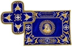 Покровці та воздух з вишивкою, ікона Богородиці, з бахромою