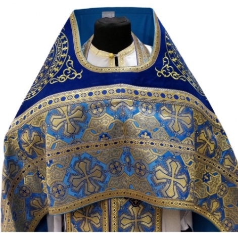 Облачення священника комбіноване з парчі "Афонський хрест", з вишитим опліччям, вишивка "Коло"