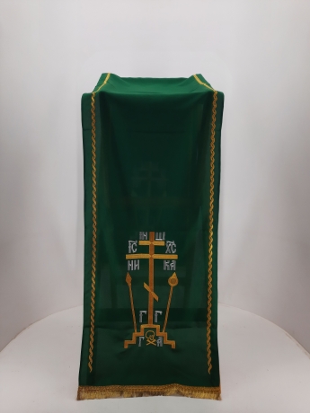 Накидка "Хрест - косичка" на аналой, з дешевою бахрамою