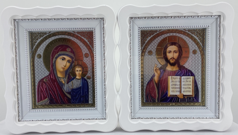 Ікони "Вінчальна пара" ((літ кольор.)) біл. без пат.) 27х24см 