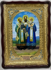 Ікона Трьох Святих 61х82см блак. емал. 