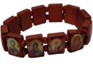 Браслет дерев'яний на резинці, з іконками