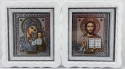 Ікони &quot;Вінчальна пара&quot; ((літ прям. роза)) біл. без пат.) 27х24см 