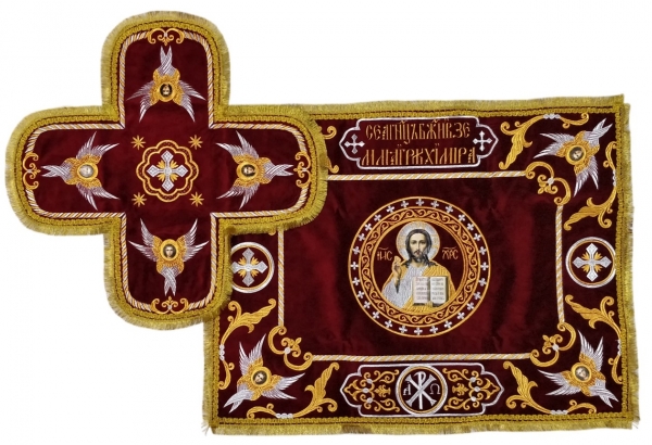 Покровцы та воздух с вишивкой,икона Спаситель