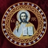 Покровці та воздух з вишивкою, ікона Спаситель, з бахромою