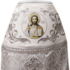 Облачення священника комбіноване з парчі, з вишитим опліччям, візерунок &quot;Нова вишивка&quot;