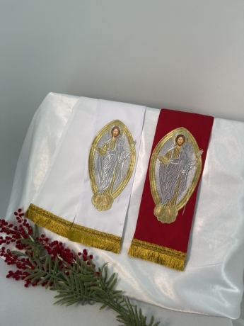 Закладка с иконой Воскресение белая 