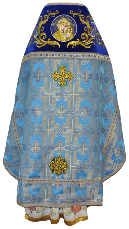 Облачение священника комбинированное из парчи "Покровский крест", с вишитим оплечием, вышивка "Новий візерунок"
