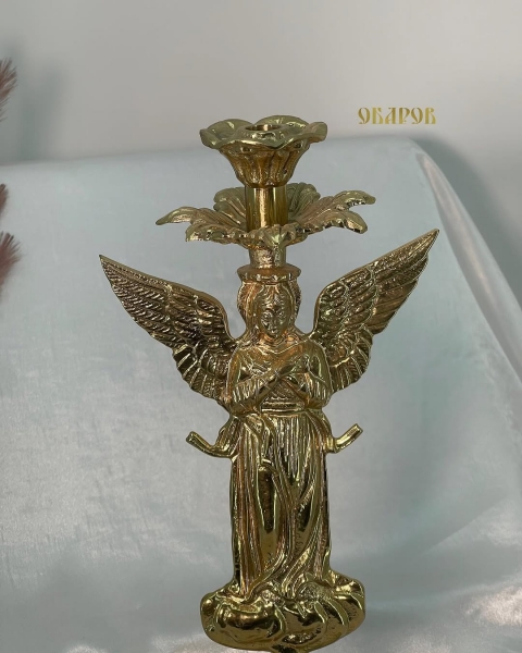 Подсвечник Ангел синяя эмаль