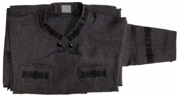 Підрясник з вишивкою, грецького пошиву, тканина льон-габардин