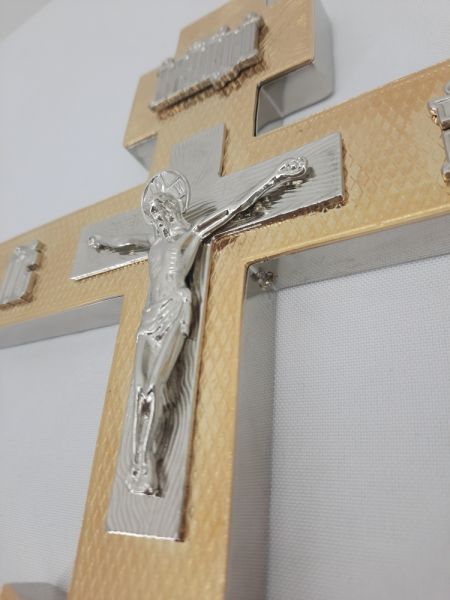 Напрестольний хрест, метал, зол., ср. ік. 33,5х17,5см