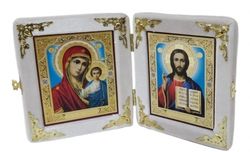 Складень бархатный под лик 10х12 белый