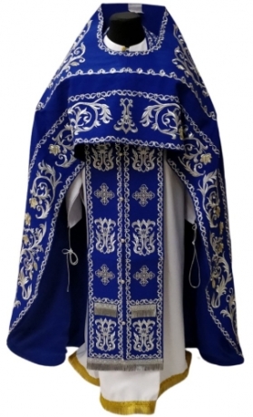 Облачення священника, вишите на габардині, вишивка "Роза" з вишитим галуном