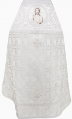 Облачення священника комбіноване з парчі &quot;Лаврский хрест&quot;, з вишитим опліччям, візерунок &quot;Коло&quot;