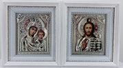 Ікони &quot;Вінчальна пара&quot; (риза ср., рам. біл., пр.) 26х23см